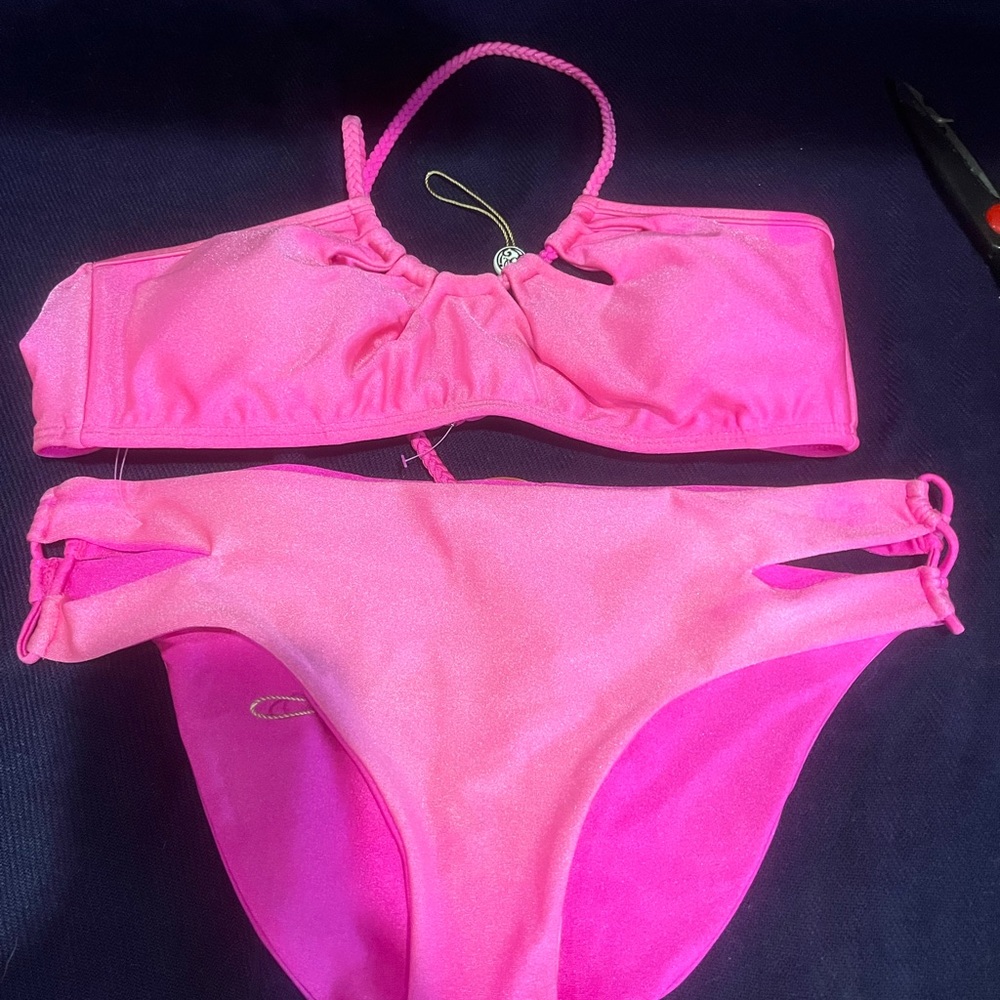 Luli Fama Pink Bikini Swimwear Set